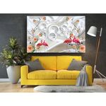 Casa si Gradina - Decoratiuni - Tablouri - Tablou canvas - Flamingo roz in apa abstract, 90x50 cm - Infinity.ro