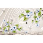 Casa si Gradina - Decoratiuni - Tablouri - Tablou canvas - Flori albastre si fluture, 90x50 cm - Infinity.ro