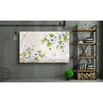 Casa si Gradina - Decoratiuni - Tablouri - Tablou canvas - Flori albastre si fluture, 90x50 cm - Infinity.ro