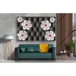 Casa si Gradina - Decoratiuni - Tablouri - Tablou canvas - Flori albe cu mov, 75x50 cm - Infinity.ro