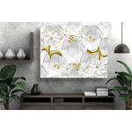 Casa si Gradina - Decoratiuni - Tablouri - Tablou canvas - Flori albe si aurii, 90x50 cm - Infinity.ro