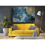 Casa si Gradina - Decoratiuni - Tablouri - Tablou canvas - Flori aurii pe albastru, 50x35 cm - Infinity.ro