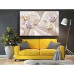 Casa si Gradina - Decoratiuni - Tablouri - Tablou canvas - Flori colorate cu ramuri bronz, 50x35 cm - Infinity.ro