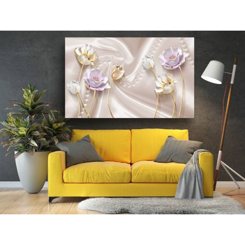 Casa si Gradina - Decoratiuni - Tablouri - Tablou canvas - Flori colorate cu ramuri bronz, 50x35 cm - Infinity.ro
