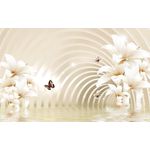 Casa si Gradina - Decoratiuni - Tablouri - Tablou canvas - Flori crem si fluturi, 75x50 cm - Infinity.ro