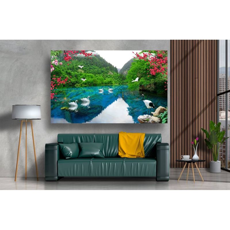 Casa si Gradina - Decoratiuni - Tablouri - Tablou canvas - Lacul de la poalele muntilor, 50x35 cm - Infinity.ro