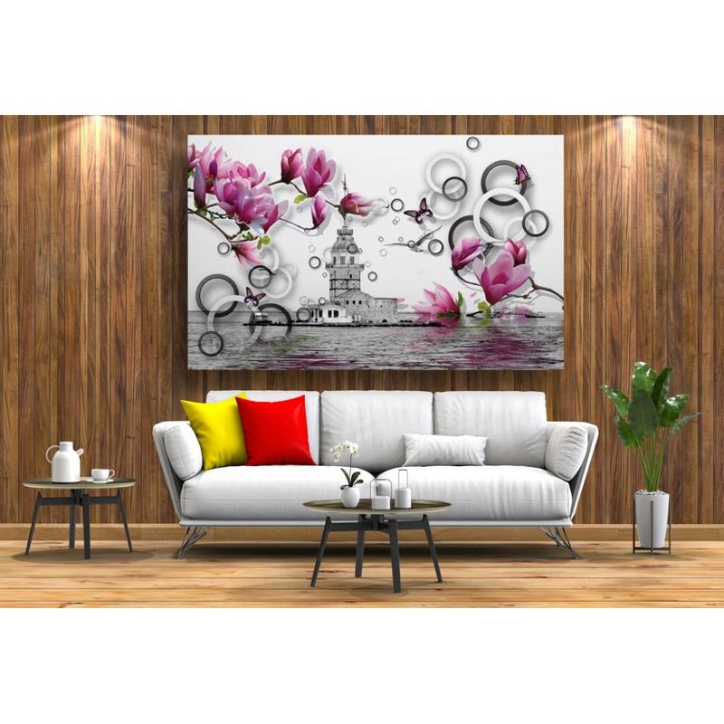Casa si Gradina - Decoratiuni - Tablouri - Tablou canvas - Insula flori si ambarcatiuni, 75x50 cm - Infinity.ro