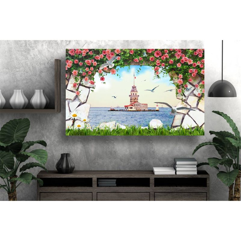 Casa si Gradina - Decoratiuni - Tablouri - Tablou canvas - Insula din mijlocul apei, 75x50 cm - Infinity.ro