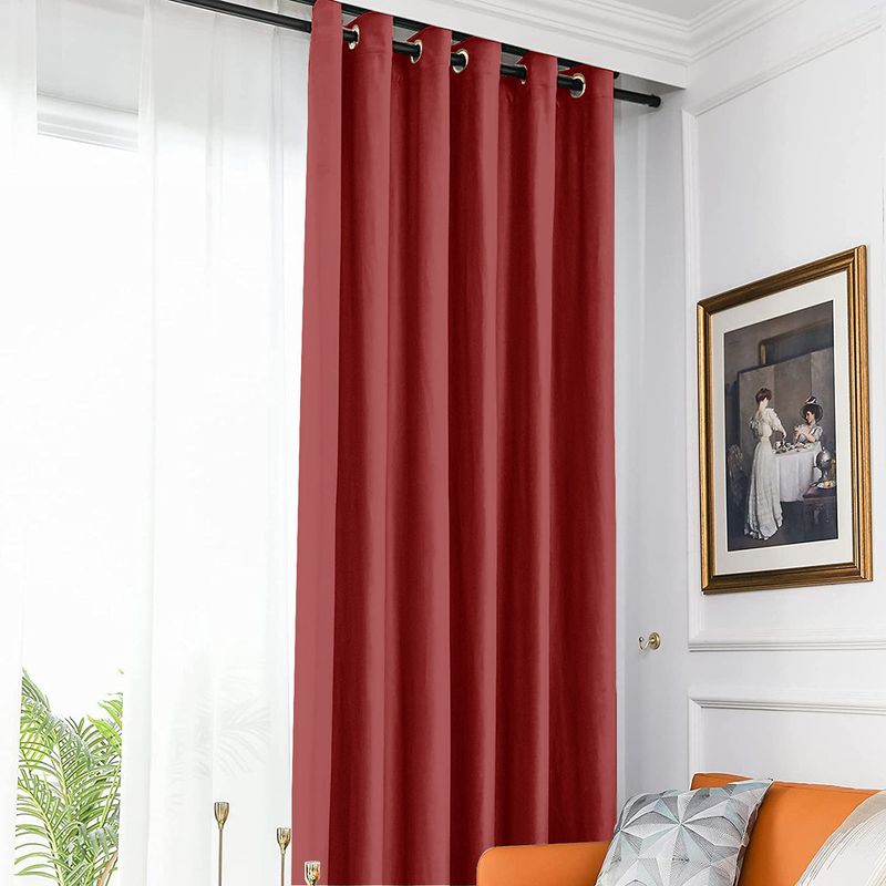 Casa si Gradina - Textile si covoare - Perdele si draperii - Draperii - Set draperie din catifea blackout cu inele crom, Madison, 250x230 cm, densitate 700 g ml, Dark Scarlet, 2 buc - Infinity.ro