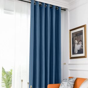 Set draperie din catifea blackout cu inele albe, Madison