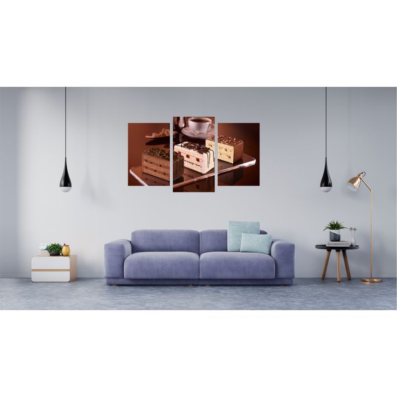 Casa si Gradina - Decoratiuni - Tablouri - Tablou multicanvas 3 piese Food and Drinks model 198, 150x90 cm - Infinity.ro