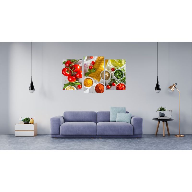 Casa si Gradina - Decoratiuni - Tablouri - Tablou multicanvas 3 piese Food and Drinks model 188, 150x90 cm - Infinity.ro