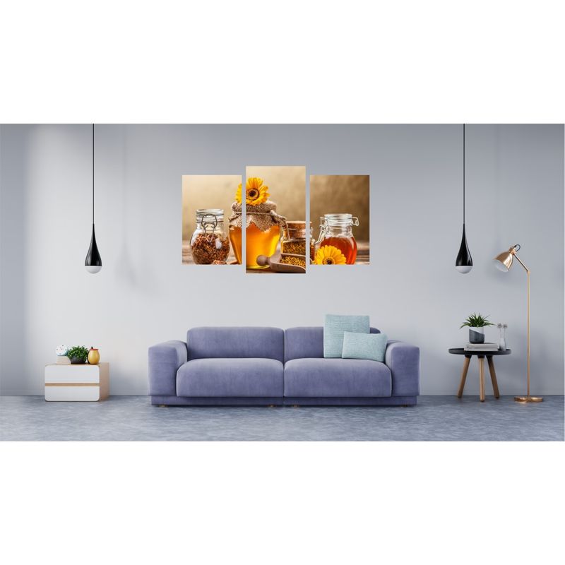 Casa si Gradina - Decoratiuni - Tablouri - Tablou multicanvas 3 piese Food and Drinks model 167, 150x90 cm - Infinity.ro