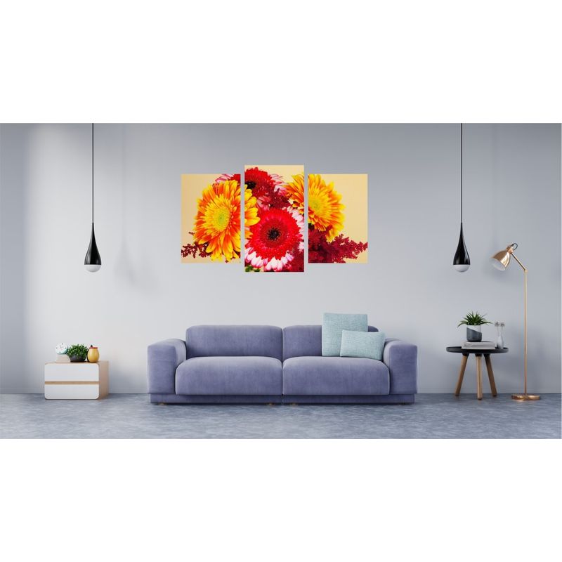 Casa si Gradina - Decoratiuni - Tablouri - Tablou multicanvas 3 piese Flori model 24, 150x90 cm - Infinity.ro