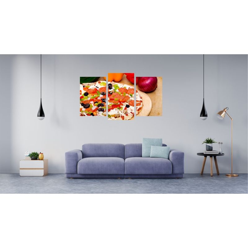 Casa si Gradina - Decoratiuni - Tablouri - Tablou multicanvas 3 piese Food and Drinks model 60, 150x90 cm - Infinity.ro