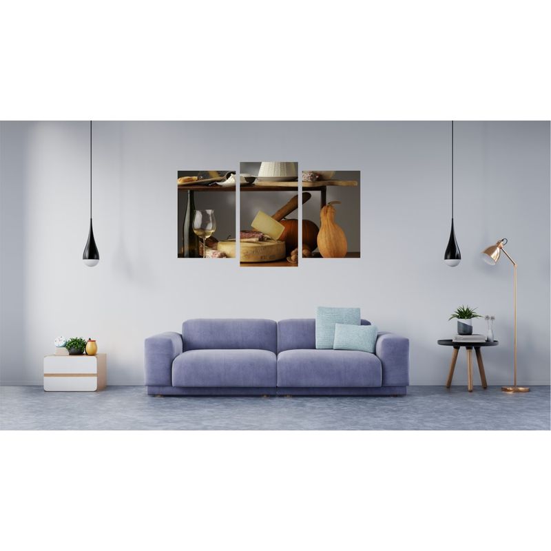 Casa si Gradina - Decoratiuni - Tablouri - Tablou multicanvas 3 piese Food and Drinks model 216, 150x90 cm - Infinity.ro