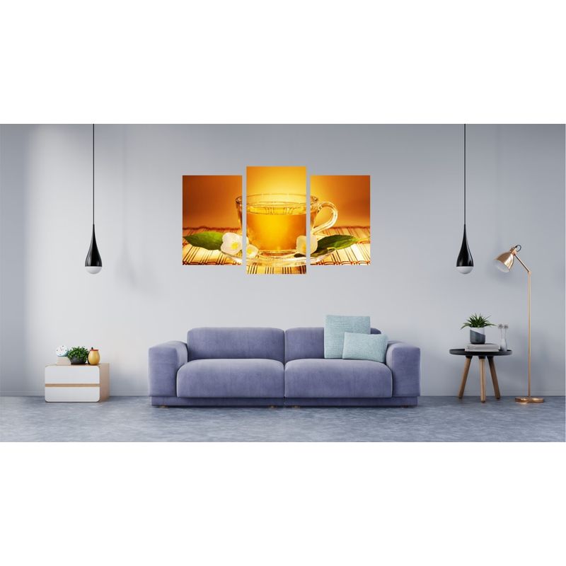 Casa si Gradina - Decoratiuni - Tablouri - Tablou multicanvas 3 piese Food and Drinks model 87, 150x90 cm - Infinity.ro
