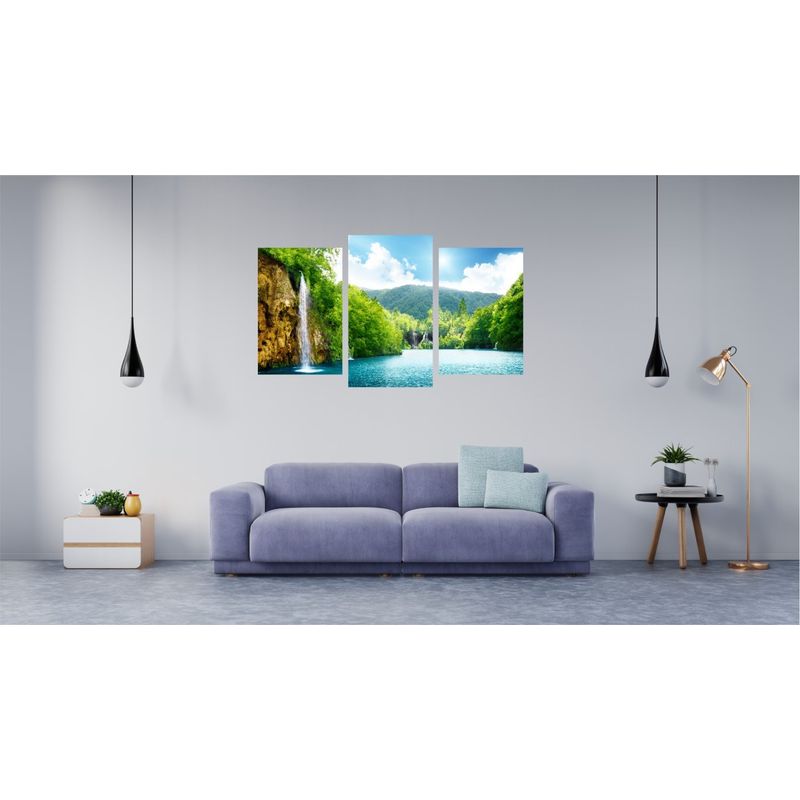 Casa si Gradina - Decoratiuni - Tablouri - Tablou multicanvas 3 piese model Cascada 16, 150x90 cm - Infinity.ro