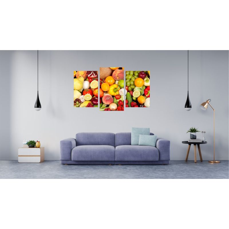 Casa si Gradina - Decoratiuni - Tablouri - Tablou multicanvas 3 piese Food and Drinks model 99, 150x90 cm - Infinity.ro