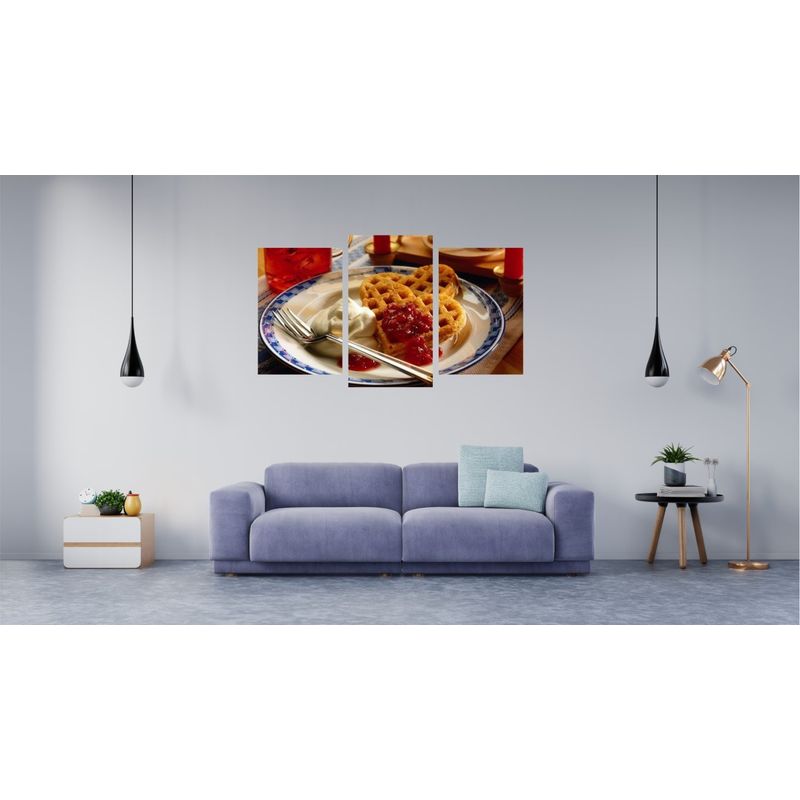 Casa si Gradina - Decoratiuni - Tablouri - Tablou multicanvas 3 piese Food and Drinks model 61, 150x90 cm - Infinity.ro