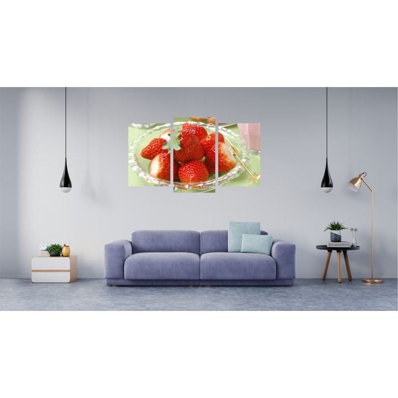 Casa si Gradina - Decoratiuni - Tablouri - Tablou multicanvas 3 piese Food and Drinks model 67, 150x90 cm - Infinity.ro