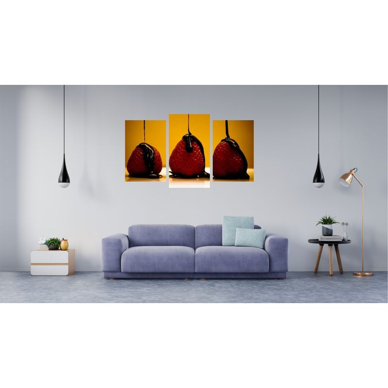 Casa si Gradina - Decoratiuni - Tablouri - Tablou multicanvas 3 piese Food and Drinks model 65, 150x90 cm - Infinity.ro