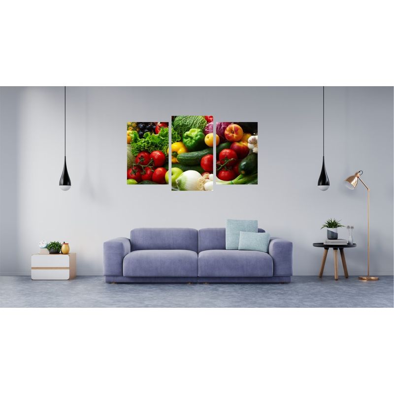 Casa si Gradina - Decoratiuni - Tablouri - Tablou multicanvas 3 piese Food and Drinks model 57, 150x90 cm - Infinity.ro