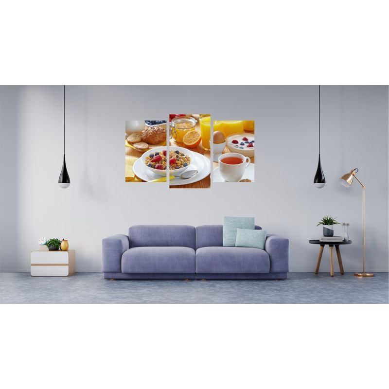 Casa si Gradina - Decoratiuni - Tablouri - Tablou multicanvas 3 piese Food and Drinks model 234, 150x90 cm - Infinity.ro