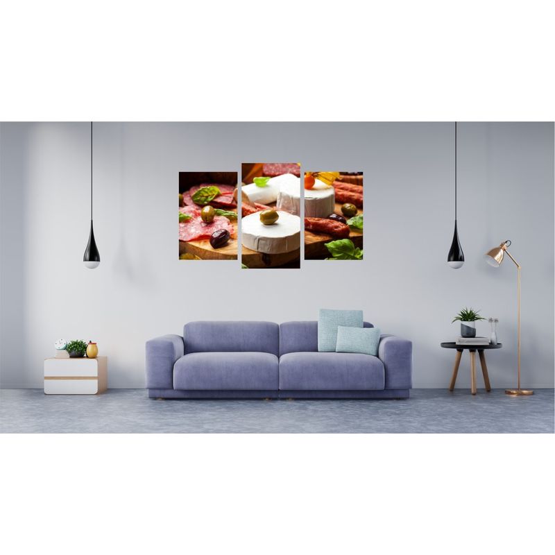 Casa si Gradina - Decoratiuni - Tablouri - Tablou multicanvas 3 piese Food and Drinks model 2, 150x90 cm - Infinity.ro