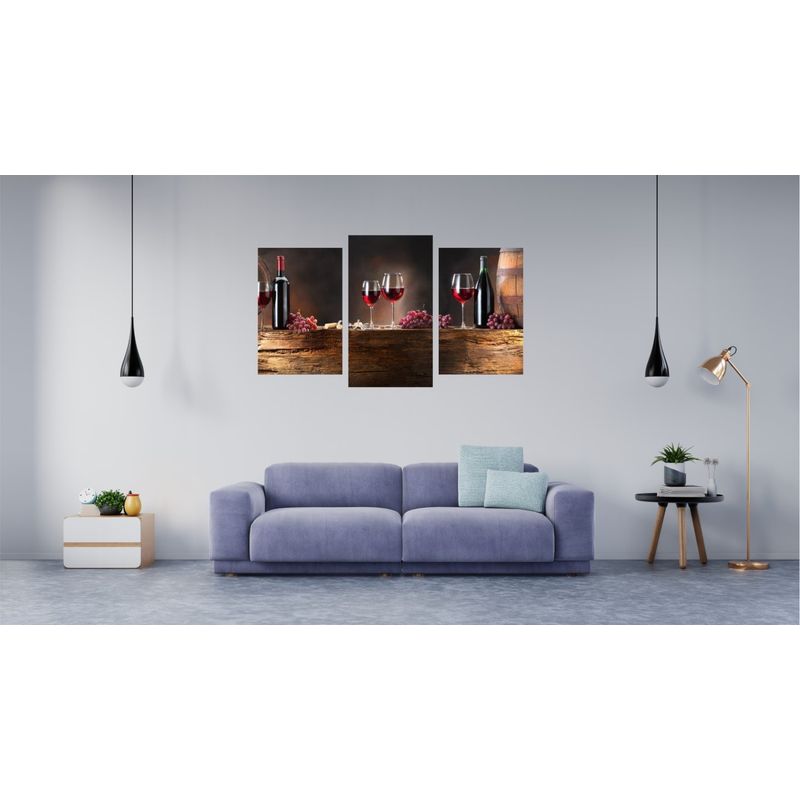 Casa si Gradina - Decoratiuni - Tablouri - Tablou multicanvas 3 piese Food and Drinks model 143, 150x90 cm - Infinity.ro
