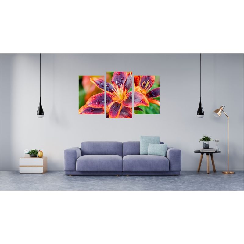 Casa si Gradina - Decoratiuni - Tablouri - Tablou multicanvas 3 piese Flori model 30, 150x90 cm - Infinity.ro