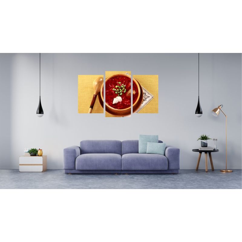 Casa si Gradina - Decoratiuni - Tablouri - Tablou multicanvas 3 piese Food and Drinks model 150, 150x90 cm - Infinity.ro