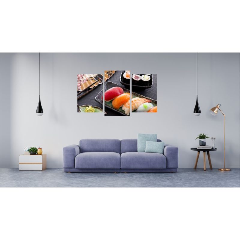 Casa si Gradina - Decoratiuni - Tablouri - Tablou multicanvas 3 piese Food and Drinks model 117, 150x90 cm - Infinity.ro