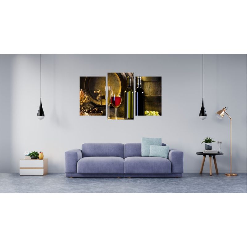 Casa si Gradina - Decoratiuni - Tablouri - Tablou multicanvas 3 piese Food and Drinks model 126, 150x90 cm - Infinity.ro