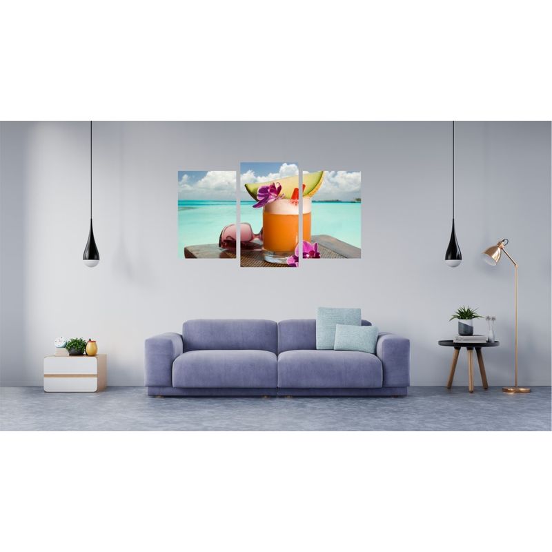 Casa si Gradina - Decoratiuni - Tablouri - Tablou multicanvas 3 piese Food and Drinks model 110, 150x90 cm - Infinity.ro