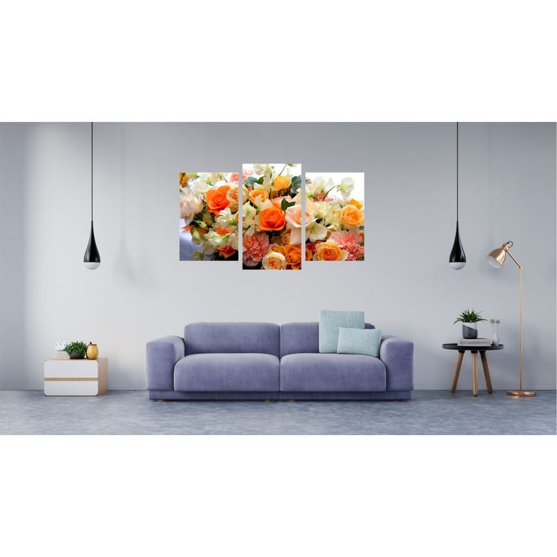Casa si Gradina - Decoratiuni - Tablouri - Tablou multicanvas 3 piese Colectie de trandafiri, 150x90 cm - Infinity.ro