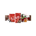 Casa si Gradina - Decoratiuni - Tablouri - Tablou multicanvas 5 piese Food and Drinks model 209, 220x90 cm - Infinity.ro