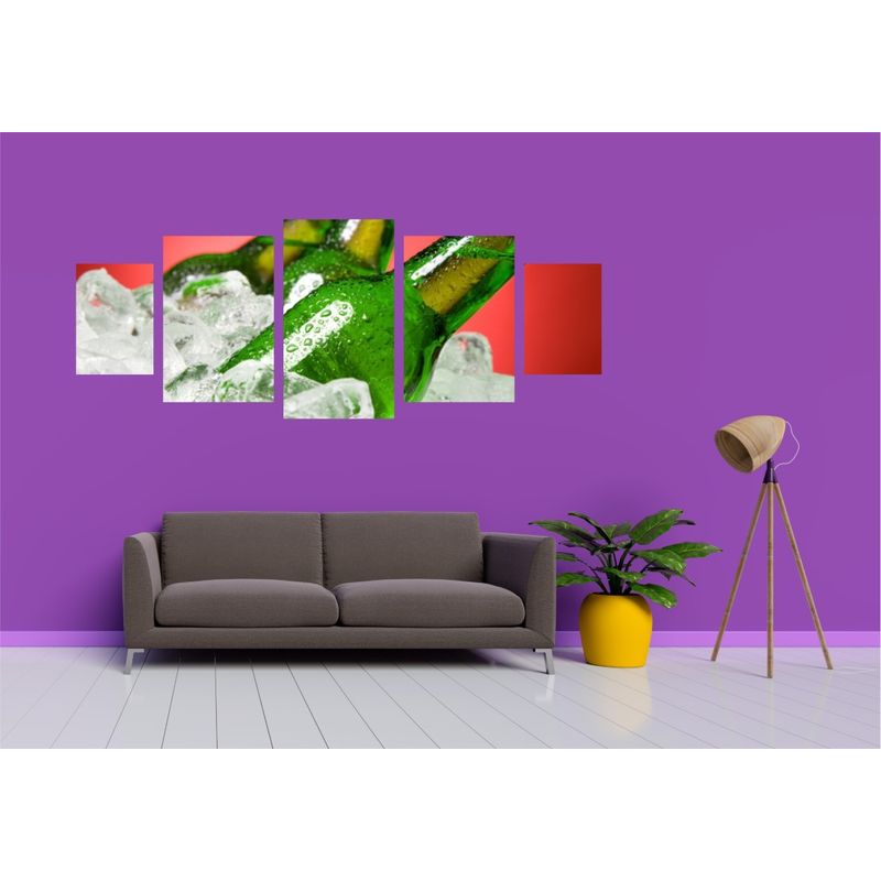 Casa si Gradina - Decoratiuni - Tablouri - Tablou multicanvas 5 piese Food and Drinks model 244, 220x90 cm - Infinity.ro