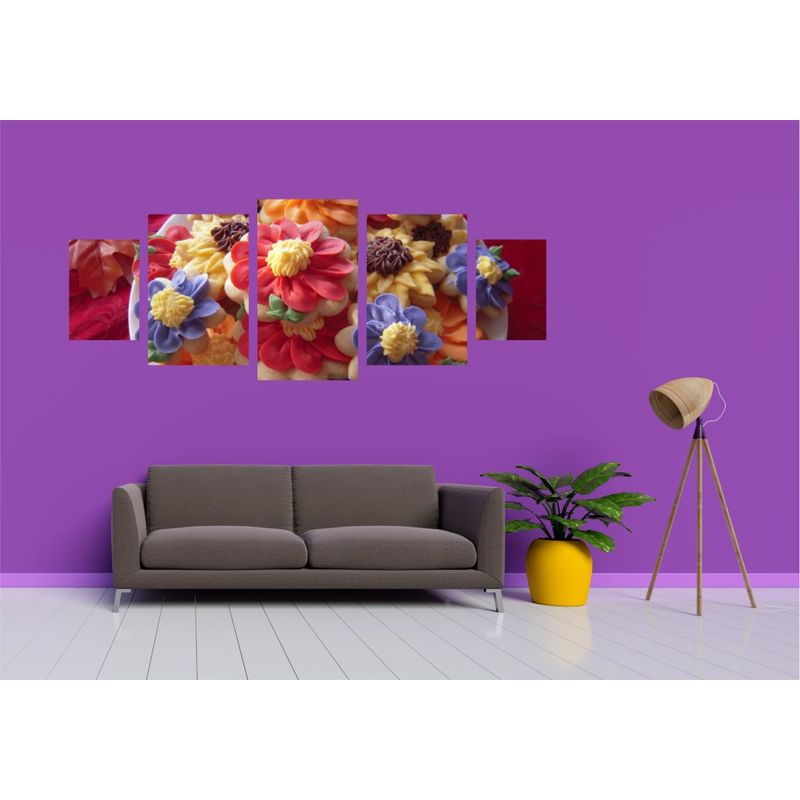 Casa si Gradina - Decoratiuni - Tablouri - Tablou multicanvas 5 piese Food and Drinks model 245, 220x90 cm - Infinity.ro