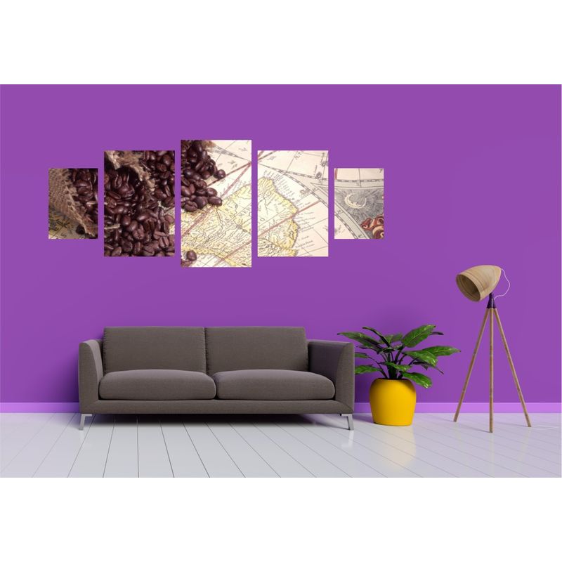 Casa si Gradina - Decoratiuni - Tablouri - Tablou multicanvas 5 piese Food and Drinks model 104, 220x90 cm - Infinity.ro