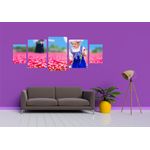 Casa si Gradina - Decoratiuni - Tablouri - Tablou multicanvas 5 piese Fetita pe camp, 220x90 cm - Infinity.ro