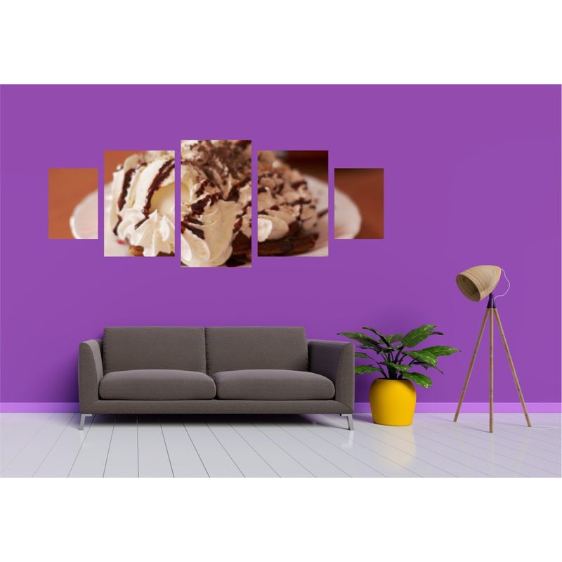 Casa si Gradina - Decoratiuni - Tablouri - Tablou multicanvas 5 piese Food and Drinks model 149, 220x90 cm - Infinity.ro
