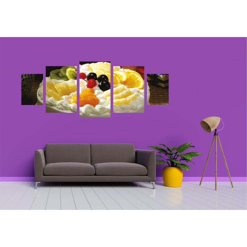 Casa si Gradina - Decoratiuni - Tablouri - Tablou multicanvas 5 piese Food and Drinks model 215, 220x90 cm - Infinity.ro