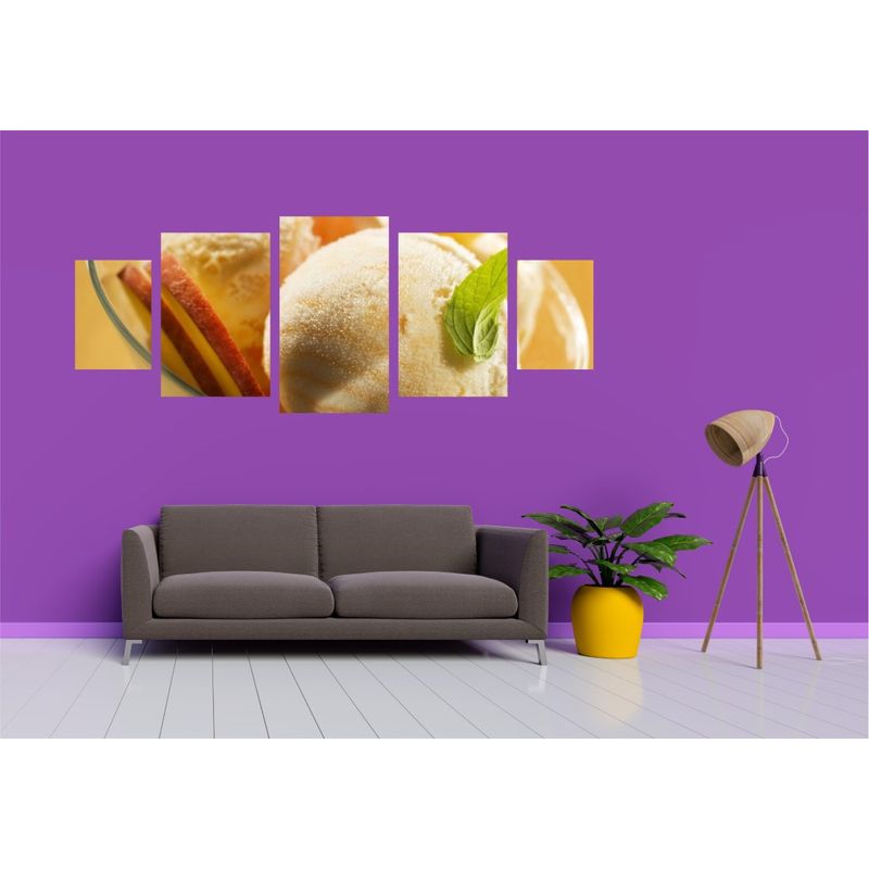 Casa si Gradina - Decoratiuni - Tablouri - Tablou multicanvas 5 piese Food and Drinks model 211, 220x90 cm - Infinity.ro