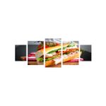 Casa si Gradina - Decoratiuni - Tablouri - Tablou multicanvas 5 piese Food and Drinks model 46, 220x90 cm - Infinity.ro