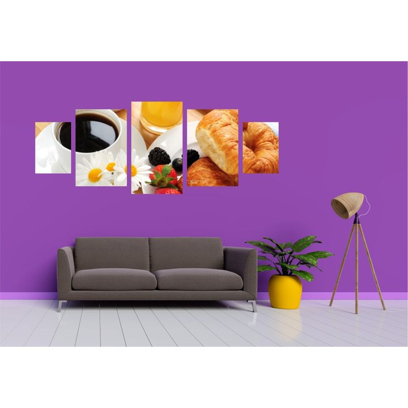 Casa si Gradina - Decoratiuni - Tablouri - Tablou multicanvas 5 piese Food and Drinks model 229, 220x90 cm - Infinity.ro