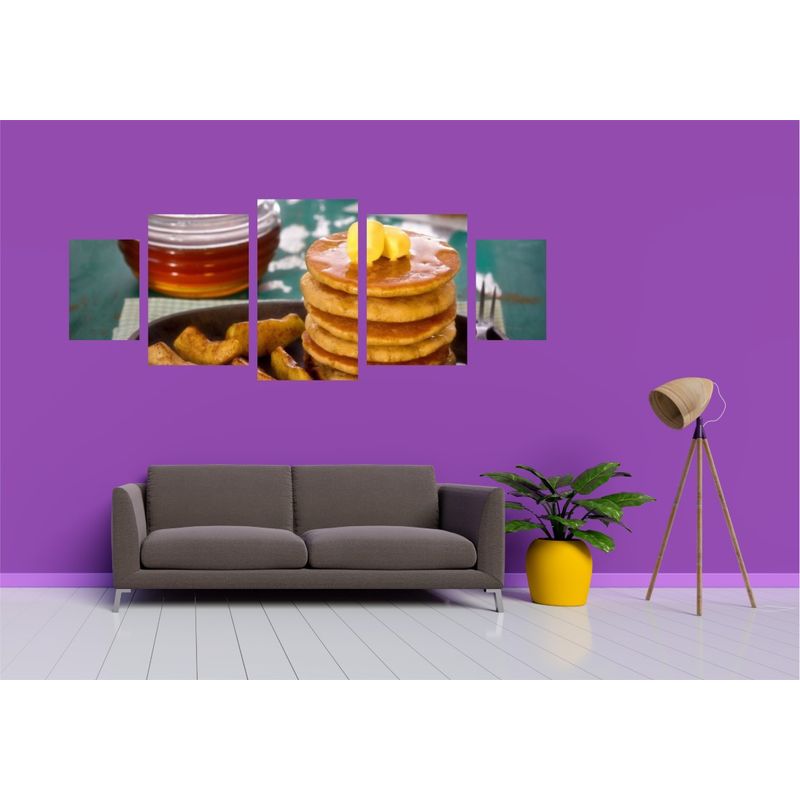 Casa si Gradina - Decoratiuni - Tablouri - Tablou multicanvas 5 piese Food and Drinks model 204, 220x90 cm - Infinity.ro