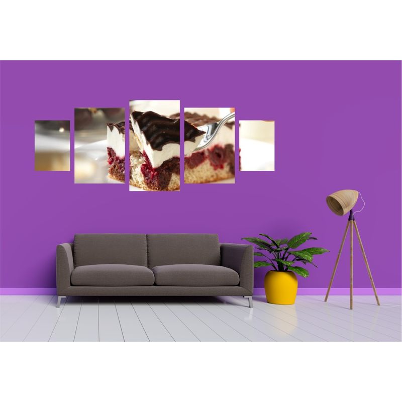 Casa si Gradina - Decoratiuni - Tablouri - Tablou multicanvas 5 piese Food and Drinks model 227, 220x90 cm - Infinity.ro