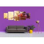 Casa si Gradina - Decoratiuni - Tablouri - Tablou multicanvas 5 piese Food and Drinks model 241, 220x90 cm - Infinity.ro