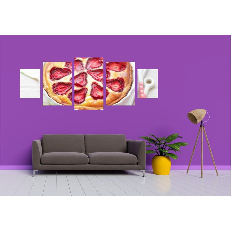 Casa si Gradina - Decoratiuni - Tablouri - Tablou multicanvas 5 piese Food and Drinks model 199, 220x90 cm - Infinity.ro